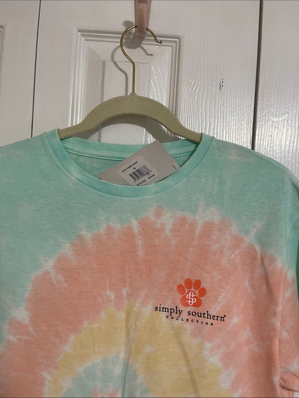 NWT Simply SouthernWomen’s Dye Tee in Mint & Peach